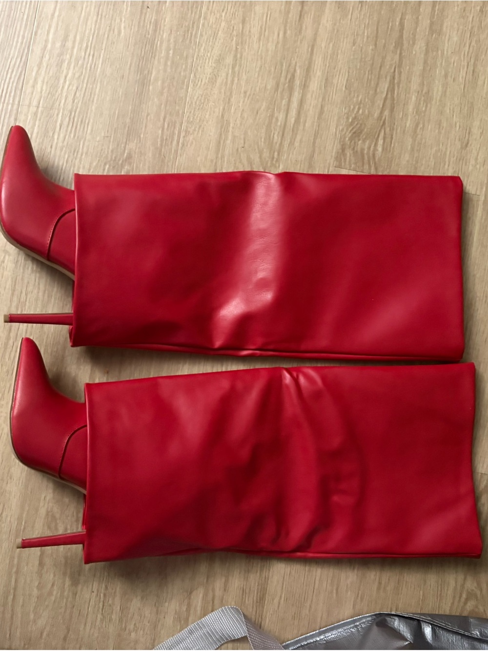 Red Knee-High Stiletto Boots - Women's Fashion Boots